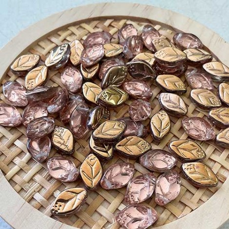 12x7mm Apollo Gold Top Drilled Leaf Beads - Pack of 10