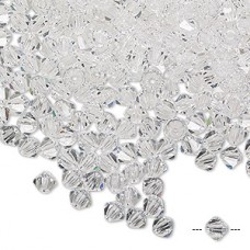 4mm Czech Preciosa Machine Cut Bicones - Crystal
