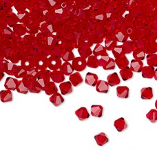 4mm Czech Preciosa Crystal Bicones - Light Siam - Pack of 12