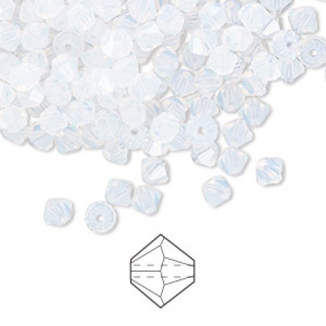 4mm Czech Preciosa Crystal Bicones - White Opal