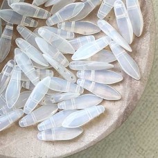 5x16mm CzechMates 2-Hole Daggers - Milky White - Pack of 20