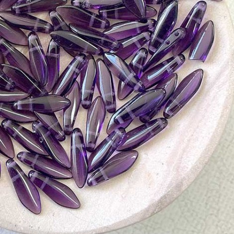 5x16mm CzechMates 2-Hole Daggers - Tanzanite - Pack of 20