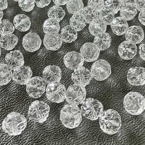 7x8mm Crystal Czech Rosebud Beads - Pack of 10