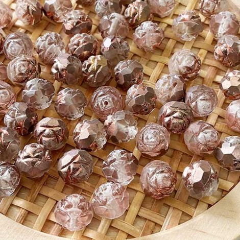 8mm Czech Rosebuds - Matte Apollo Gold - Pack of 10 8mm Czech Rosebuds - Matte Apollo Gold - Pack of 10