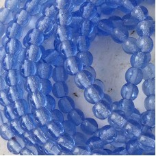 4mm Sapphire Czech Round Glass Druk Beads - Pack of 100