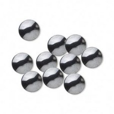 8mm Hematite (manmade) Round Cabochons - Pack of 6