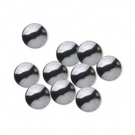 8mm Hematite (manmade) Round Cabochons - Pack of 6 8mm Hematite (manmade) Round Cabochons - Pack of 6