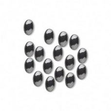 6x4mm Hematite (manmade) Oval Cabochons - Pack of 4