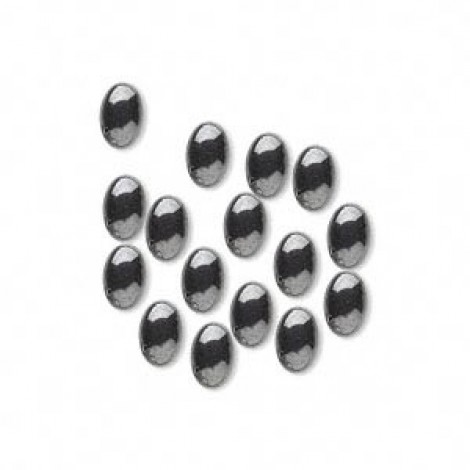 6x4mm Hematite (manmade) Oval Cabochons