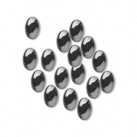 7x5mm Hematite (manmade) Oval Cabochons