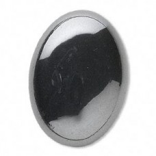 30x22mm Hematite (manmade) Oval Cabochons - each