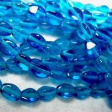 5x3mm Czech Pinch Beads - Capri Blue - Pack of 50