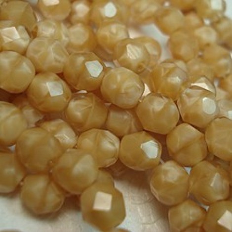 6mm Czech Firepolish Beads - Caramel Coral - Pack of 20