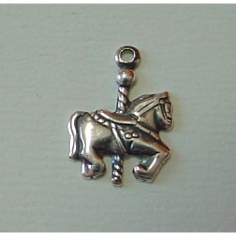 14mm Sterling Plated Carousel Horse Silver Charm (R)