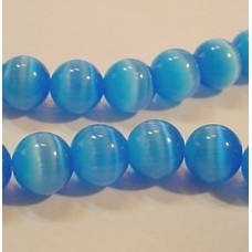 6mm Dk Sapphire Cats Eye Beads - Strand