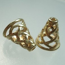 13x10mm 22K Gold Plated Celtic Beadcaps - Each