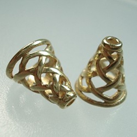 13x10mm Gold Plated Celtic Beadcaps