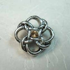 15mm Celtic Knot 1-Hole Slider w/Swarovski Crystal - Lt Colorado Topaz - Pack of 2