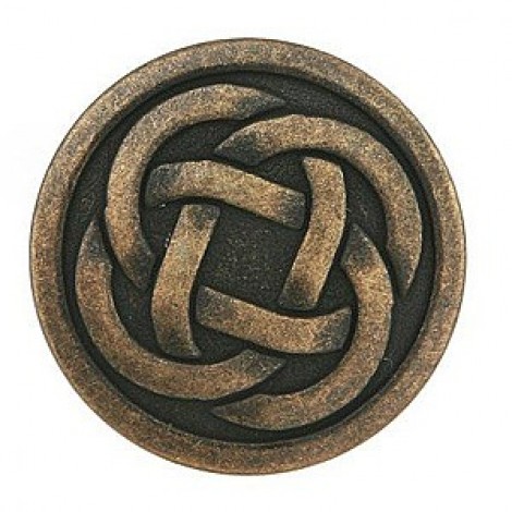 22mm Celtic Knot Antique Brass Metal Button with Shank