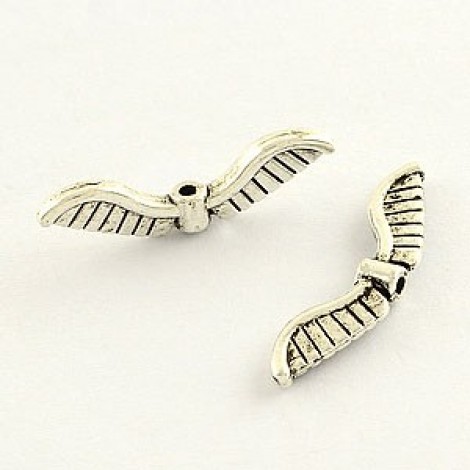 26x7mm Tibetan Style Ant Silver Wing Beads