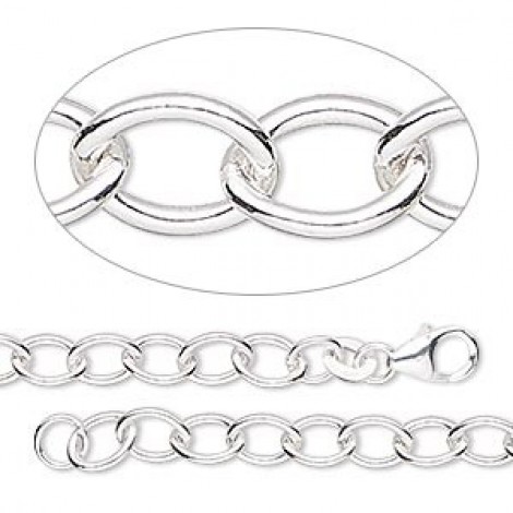 30in 6.8x5mm Sterling Filled Cable Necklace Chain