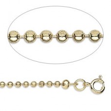 30in (76cm) 2.4mm Gold Plated Steel Ball Chain Necklaces - Each