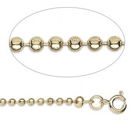 30in 2.4mm Gold Plated Steel Ball Chain Necklaces