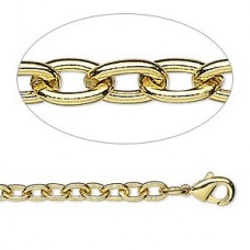 3.5x5mm 24in (60cm) Heavy Gold Plated Cable Necklace Chain - Each