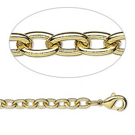 3.5x5mm 24in Heavy Gold Plated Cable Necklace Chain
