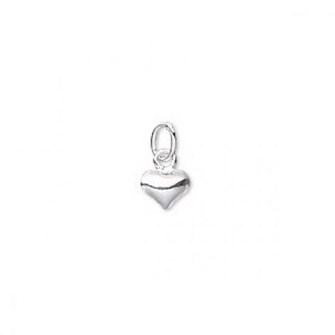 6x5mm Sterling Silver Filled Puffed Heart Charms 