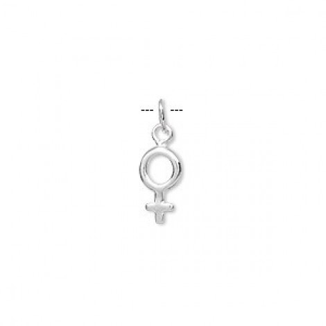 10x6mm Female Symbol Sterling Silver Charm