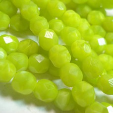 6mm Czech Firepolish Glass Beads - Chartreuse - Pack of 20