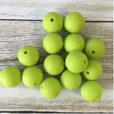 15mm Baby-Safe Silicone Round Beads - Chartreuse