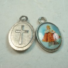 15x10mm Silver Plated Religious Charm - Child of Prague - Pack of 10