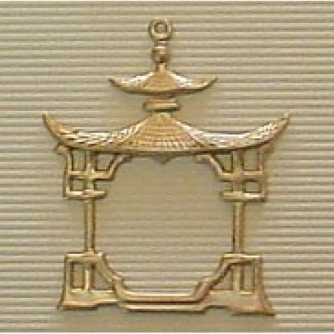Chinese Temple Brass Charm