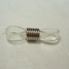 25mm Clear Flat Plastic Eyeglass Holders w/Silver Coil - 4 pair