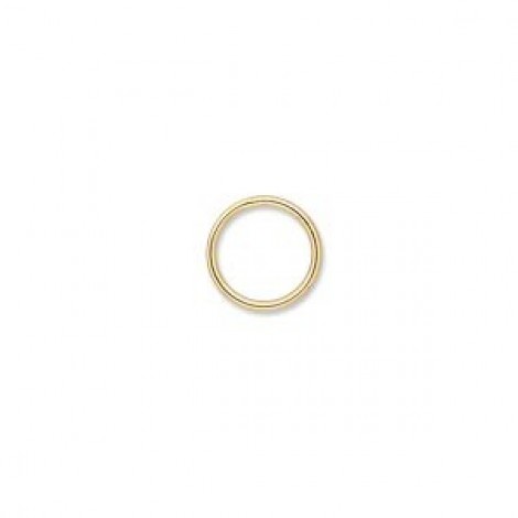 10mm 18ga Gold Plated Brass Closed Jumprings