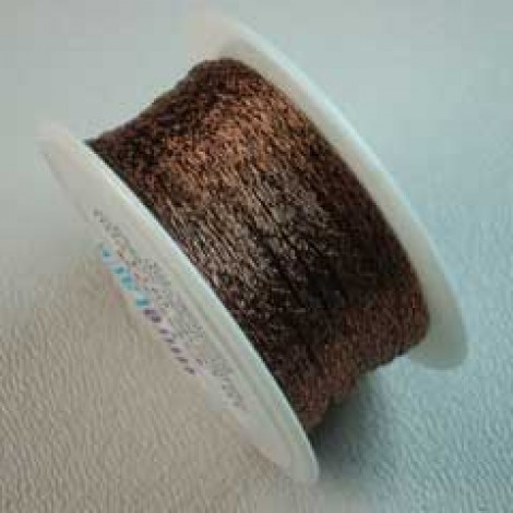 1mm Metallic Wire Lace Ribbon - Cocoa - 1m