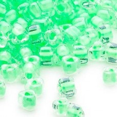 Miyuki 5/0 Triangles - Colour Lined Light Green - 12.5gm