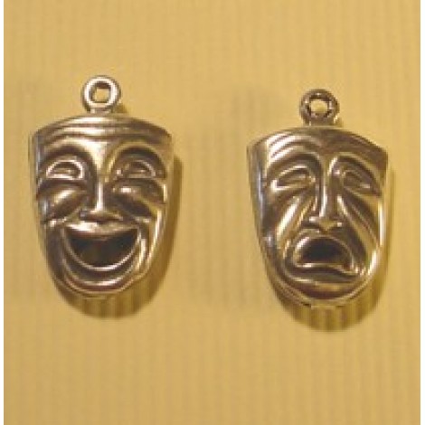 Comedy-Tragedy Mask Charm - double sided