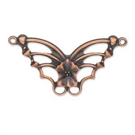 33x19mm Ant Copper Plated Steel Butterfly Focal Links
