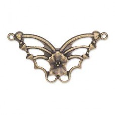 33x19mm Ant Gold Plated Steel Butterfly Focal Links - Pack of 12