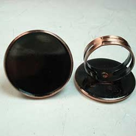 23mm ID Ant Copper Plated Adjustable Bezel Rings - Pack of 2