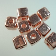 7mm Greek Ceramic Square Beads - Copper Plated