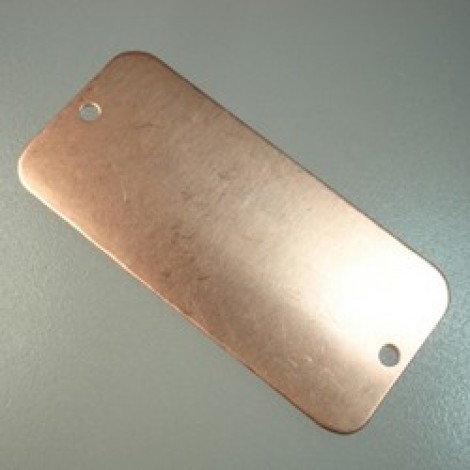 44x20mm ImpressArt Copper Rectangle Tag w-2 holes - Pack of 2 44x20mm ImpressArt Copper Rectangle Tag w-2 holes - Pack of 2