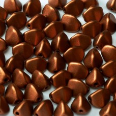 7x5mm Czech Pinch Beads - Metallic Copper