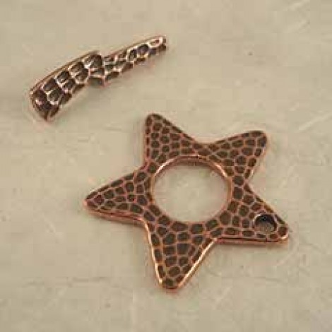 25mm TierraCast Copper Hammertone Star Toggle Set