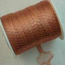 6mm WireLace Metallic Tubular Ribbon - Copper - Per metre