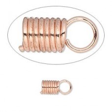 11x5.5mm (3.5mm ID) Copper Plated Coil Cord Ends w/Loop