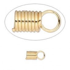 11x5.5mm (4mm ID) Gold Plated Steel Coil Cord Ends
